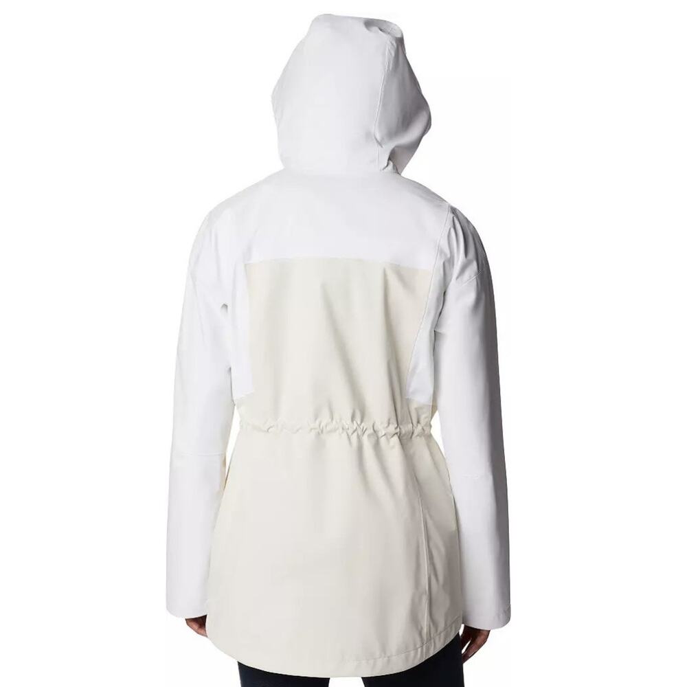 [WOMENS Small] Columbia Hikebound Long Jacket Tan White S Waterproof Lightweight - Picture 4 of 12